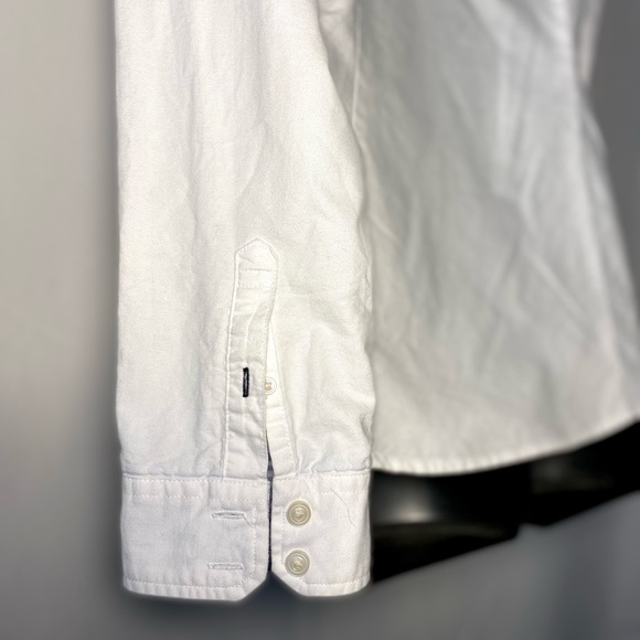 White Office Classic 100% Cotton T-Shirt front button - Picture 6 of 11